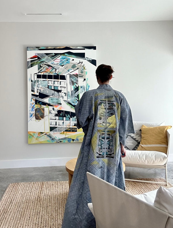 "Structural Star" by Emilie Duval - Kimono Zulu Reimagined Vintage Kimono Artist Collaboration